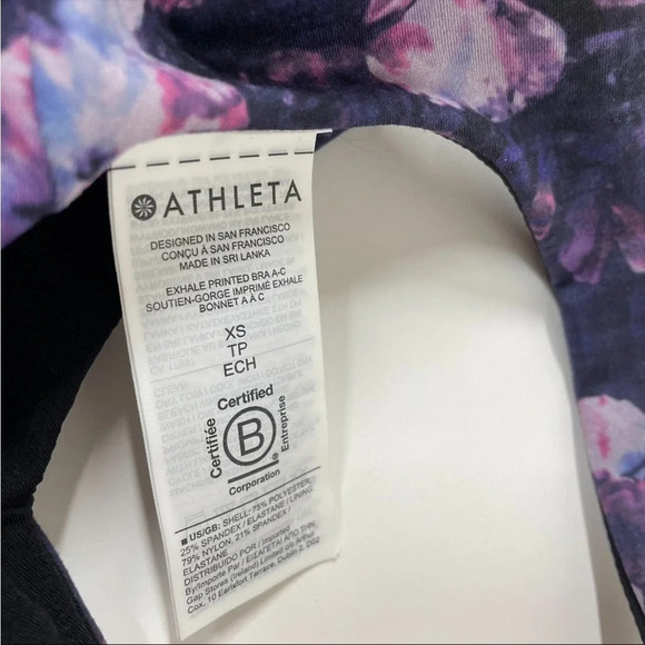 NEW Athleta Exhale Sports Bra A-C Dappled Bloom Multi Floral Size XS - Picture 10 of 13